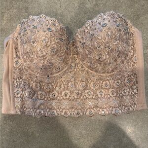 Embellished Lace Bustier